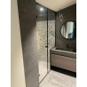 Fourniture et pose de verre pour paroi de douche avec profilé sur mesure très fin, remplacement verre sur une verrière