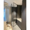 Fourniture et pose de verre pour paroi de douche avec profilé sur mesure très fin, remplacement verre sur une verrière