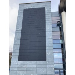 Montage de façade ventillée Solaire PV Unimail à Neuchâtel